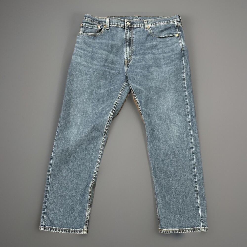 Levis 505 Jeans Mens 40x30 Blue Regular Fit Straight Premium Medium Wash